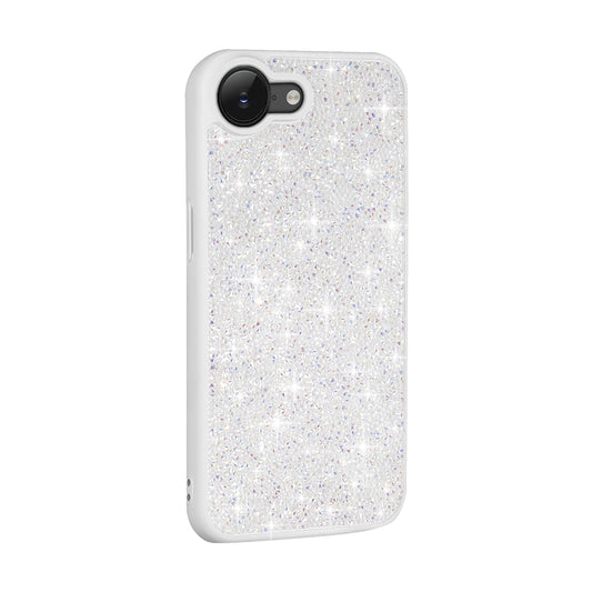 Apple iPhone 16E Case Shiny Stone Design Zore Diamond Cover White