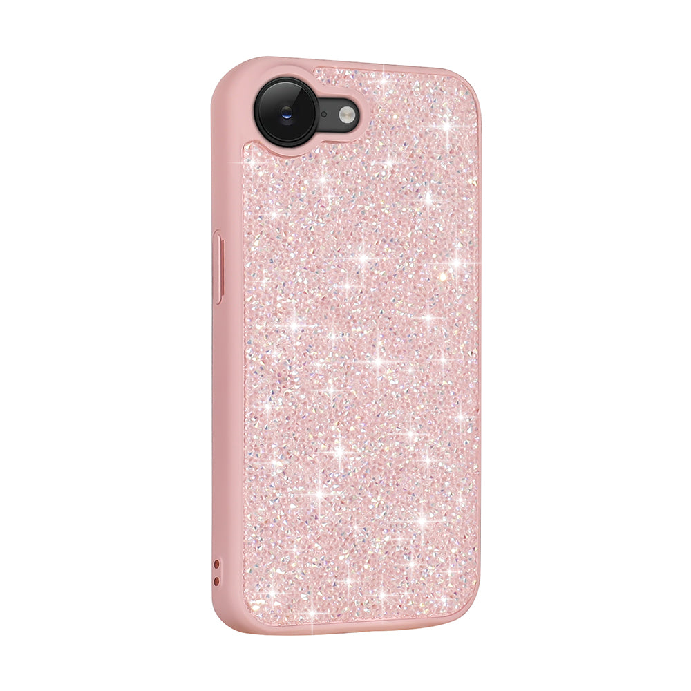 Apple iPhone 16E Case Shiny Stone Design Zore Diamond Cover Pink