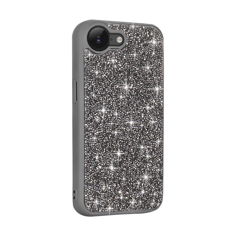 Apple iPhone 16E Case Shiny Stone Design Zore Diamond Cover Gray