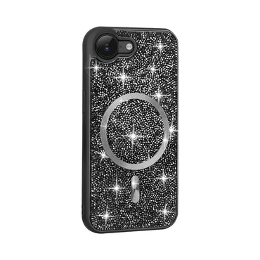 Apple iPhone 16E Case Diamond Design M-safe Charging Feature Zore Mosaic Silicone Cover Desert Titanium