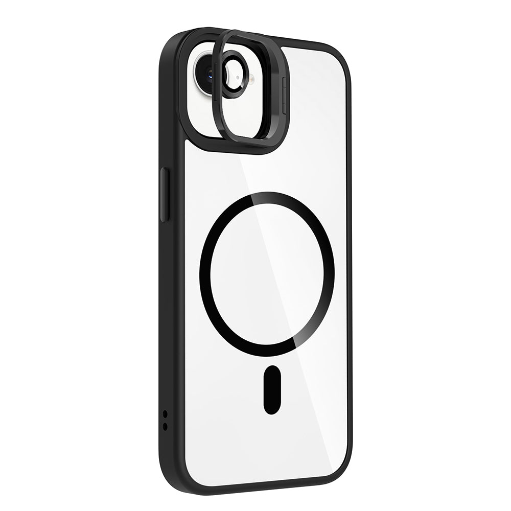 Apple iPhone 16E Case with Stand and Camera Lens Gift, M-Safe Charging Feature, Zore Etro Cover, Deep Purple 