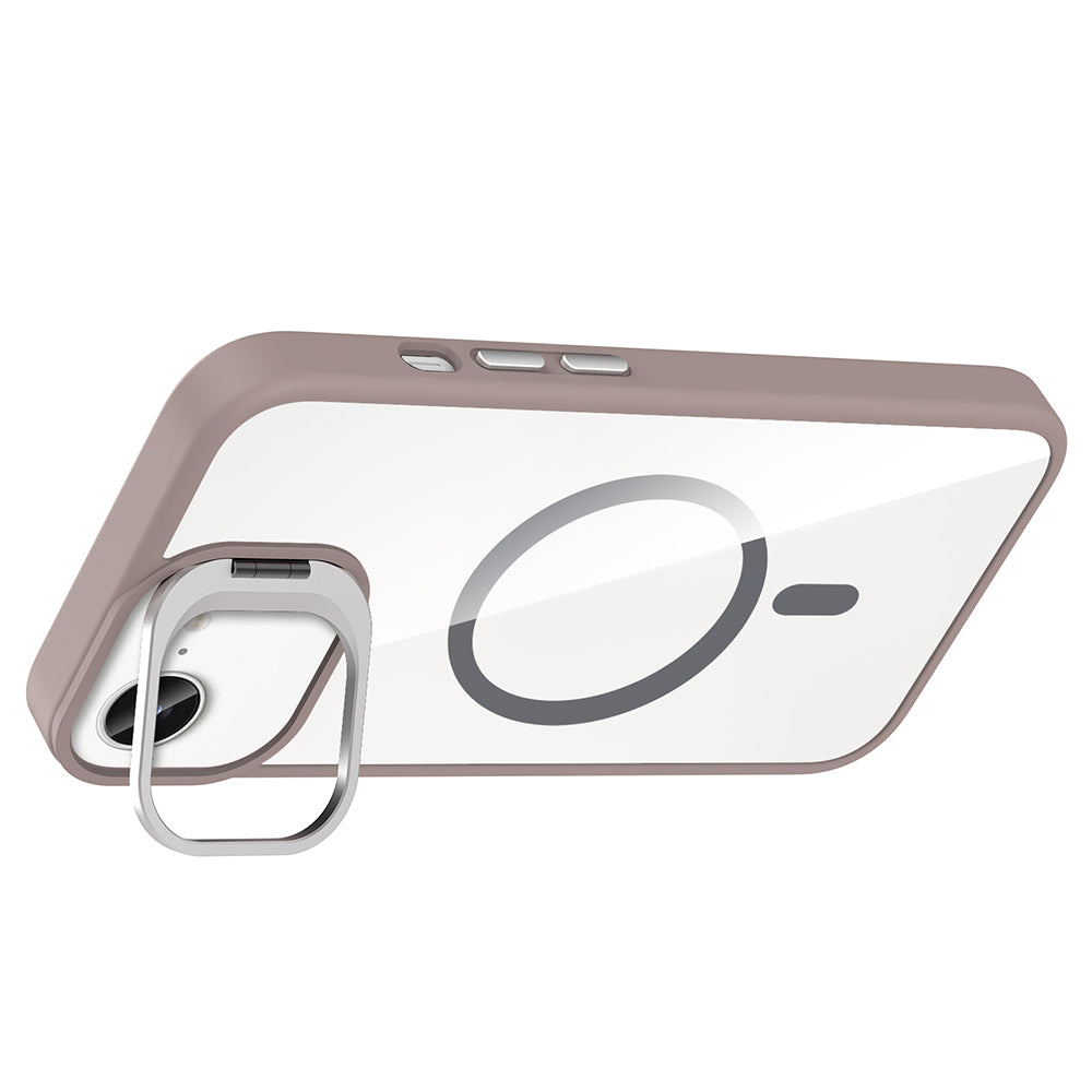 Apple iPhone 16E Case with Stand and Camera Lens Gift Zore Etro Cover Black with M-Safe Charging Function 