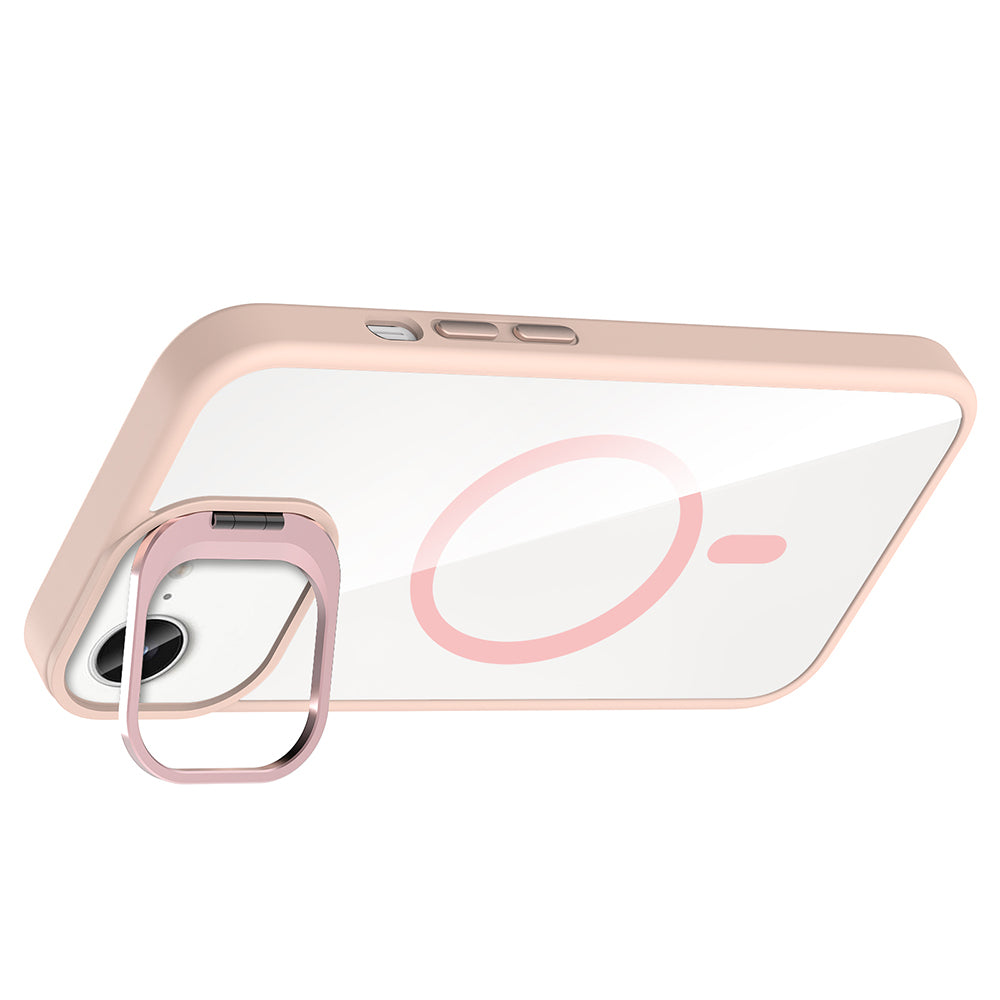 Apple iPhone 16E Case with Stand and Camera Lens Gift Zore Etro Cover Black with M-Safe Charging Function 