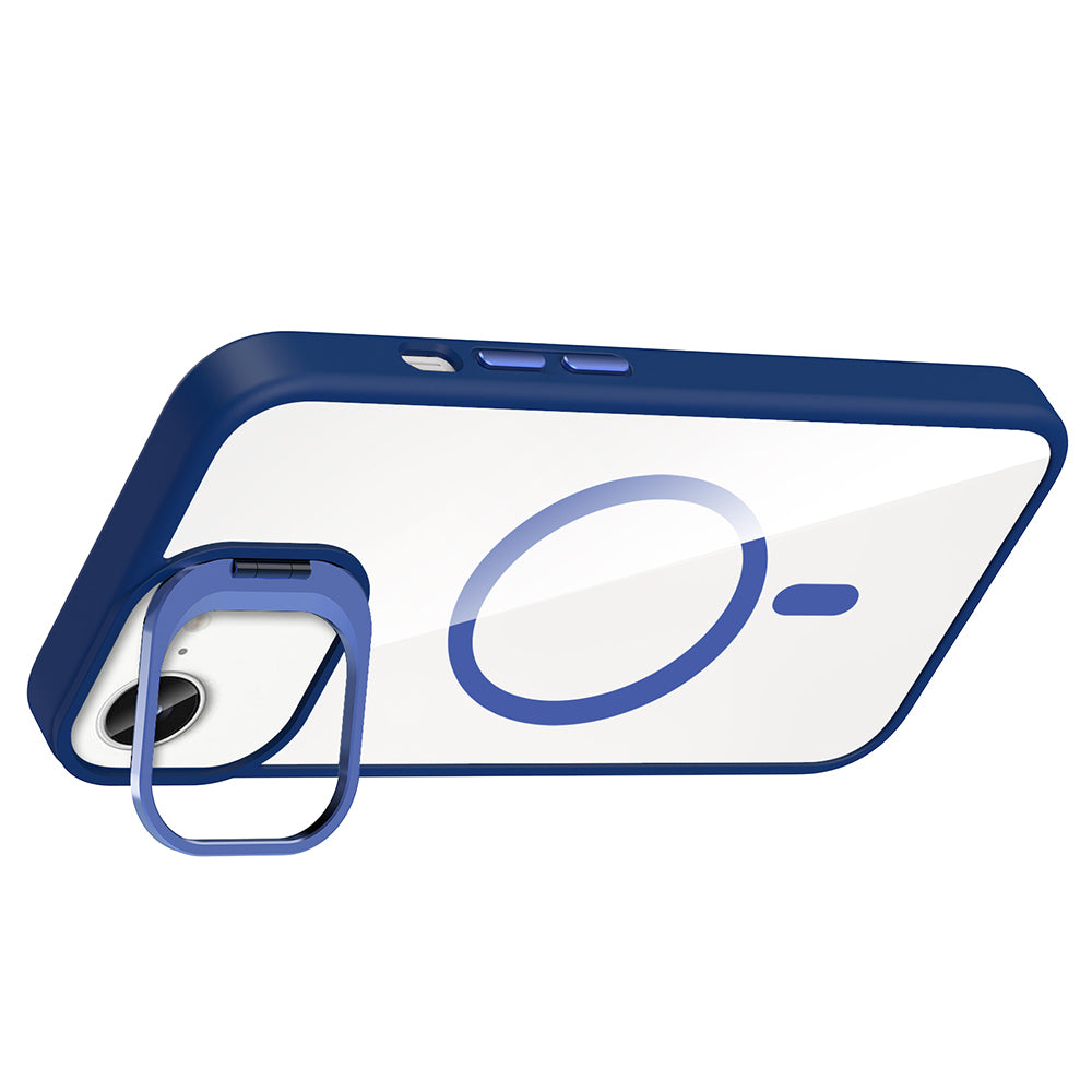 Apple iPhone 16E Case with Stand and Camera Lens Gift, M-Safe Charging Feature, Zore Etro Cover Gray 