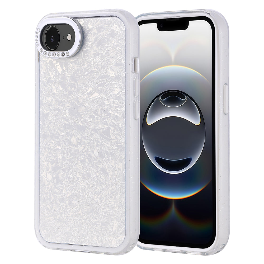 Apple iPhone 16E Case Stone Design Zore Door Cover Silver 