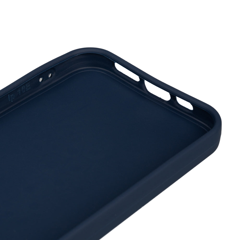 Apple iPhone 16E Case Zore Piping Silicone Navy Blue
