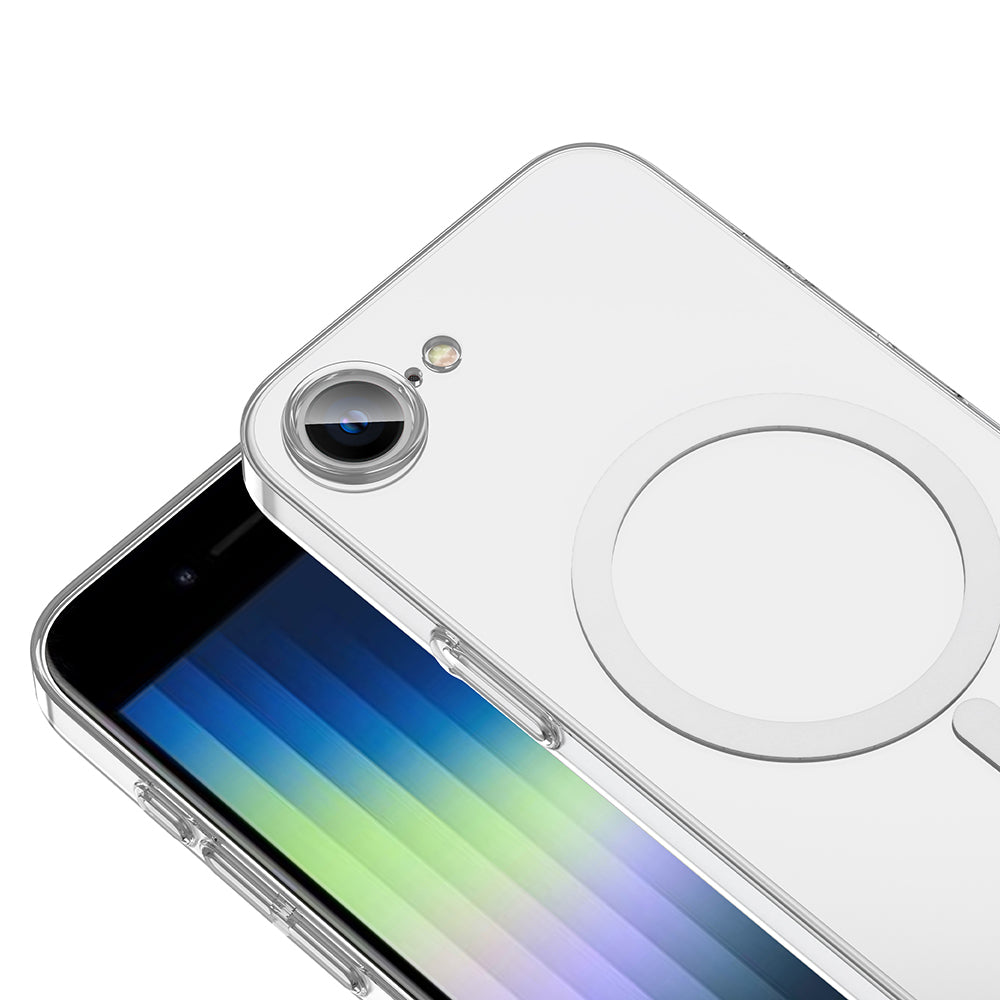 Apple iPhone 16E Kılıf Zore M-safe Şarj Özellikli Şeffaf Kamera Çerçeveli Porto Kapak Şeffaf