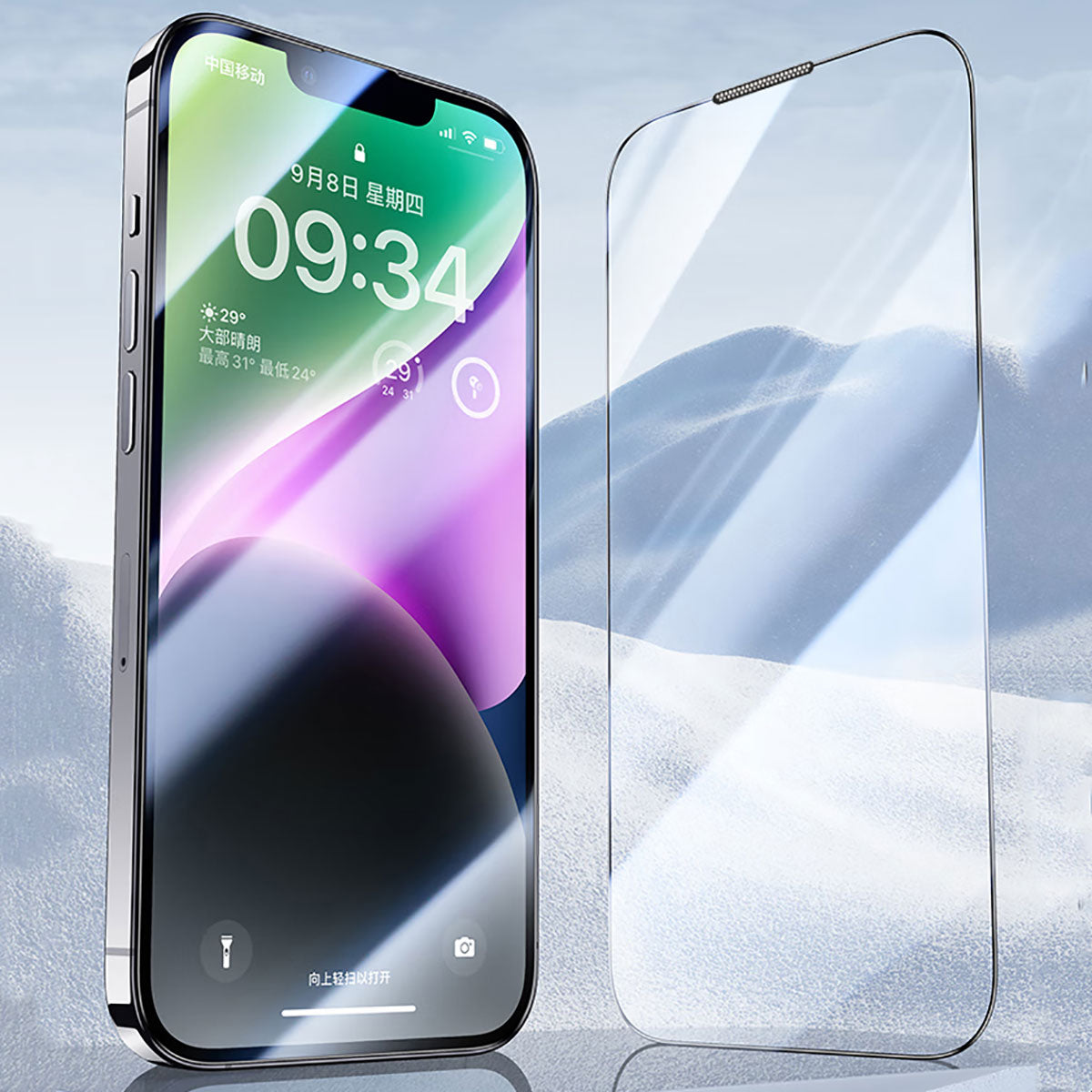 Apple iPhone 16E Wiwu CZ-003 Hydrophobic and Oleophobic Anti-Glare Glass Screen Protector with Blue Light Technology Black 