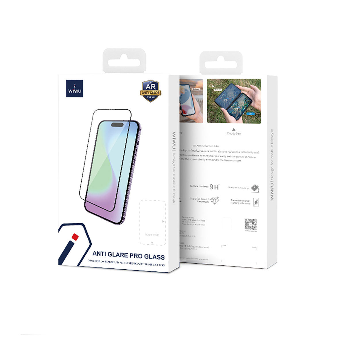 Apple iPhone 16E Wiwu CZ-003 Hydrophobic and Oleophobic Anti-Glare Glass Screen Protector with Blue Light Technology Black 