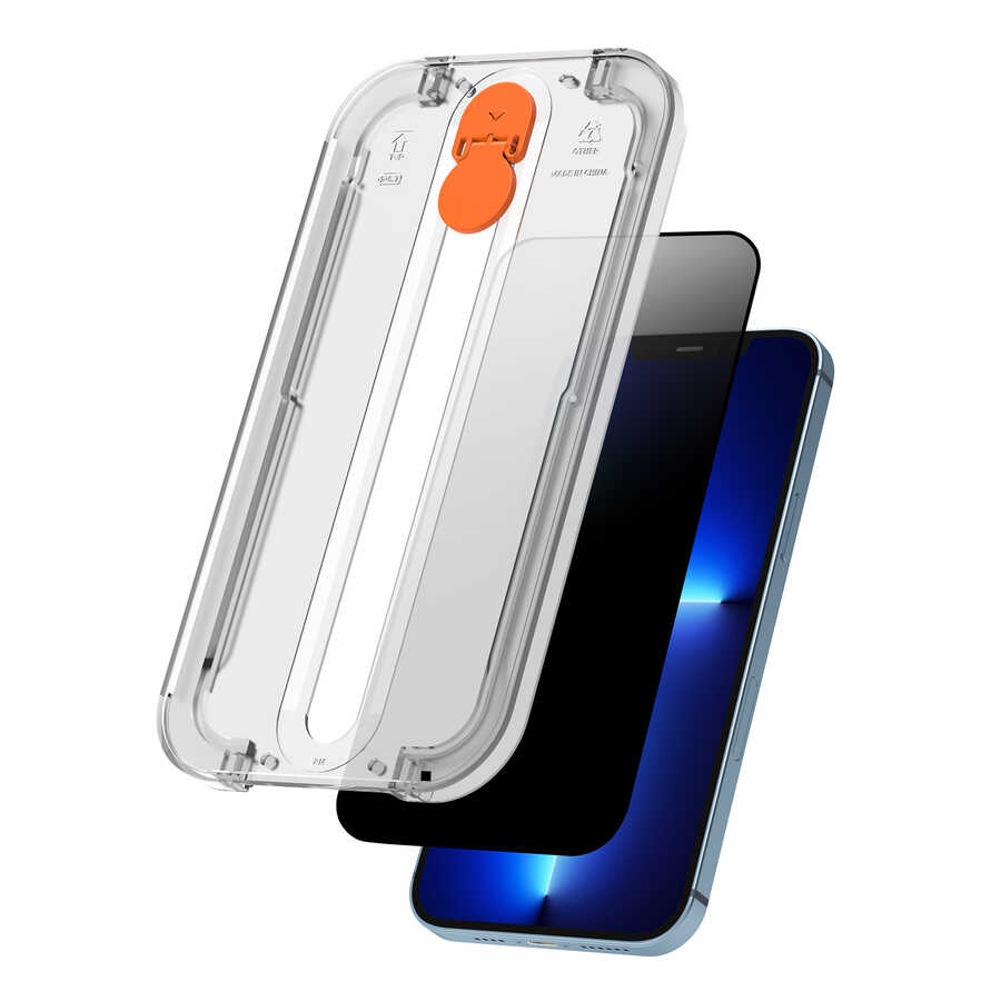 Apple iPhone 16E Wiwu Easy Install iPrivacy Tempered Screen Protector Black 
