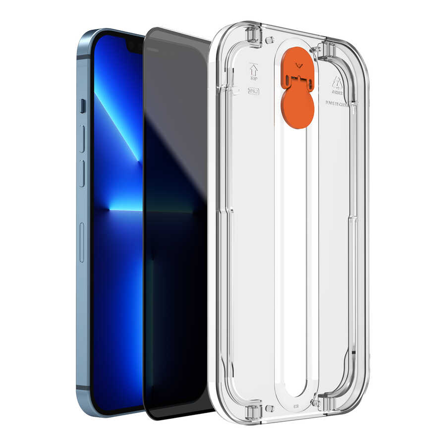 Apple iPhone 16E Wiwu Easy Install iPrivacy Tempered Screen Protector Black 