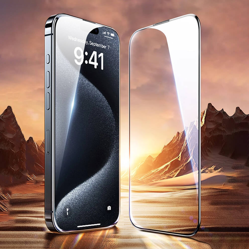 Apple iPhone 16E Wiwu GT-008 Polymer Oleophobic Coating Transparent Smooth Tempered Glass Screen Protector 10-Pack Black 