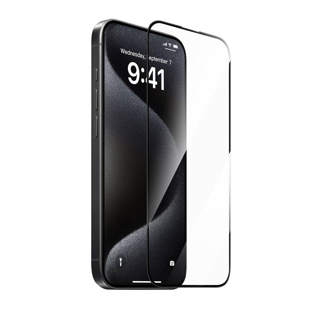 Apple iPhone 16E Wiwu GT-008 Polymer Oleophobic Coating Transparent Smooth Tempered Glass Screen Protector 10-Pack Black 