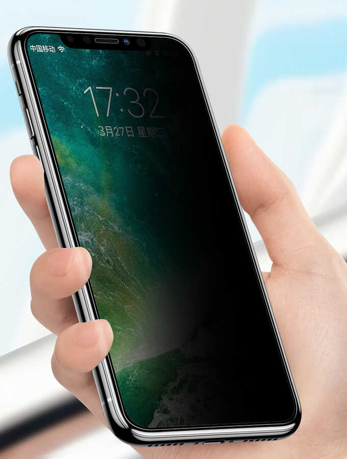 Apple iPhone 16E Zore Anti-Dust Privacy Tempered Screen Protector Black