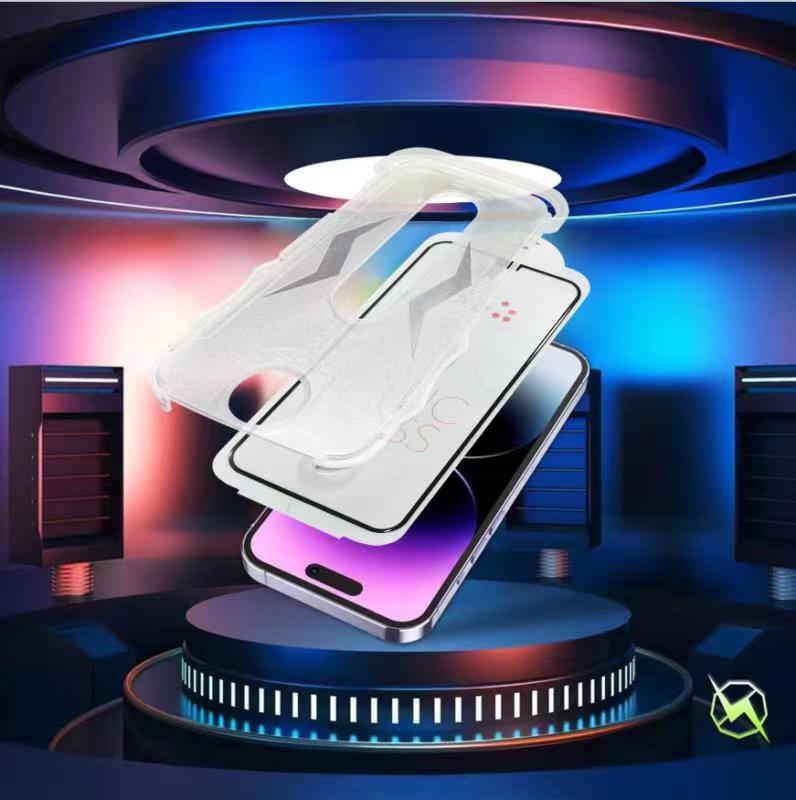 Apple iPhone 16E Zore Easy Application Tool 5D Magic Glass Screen Protector Black