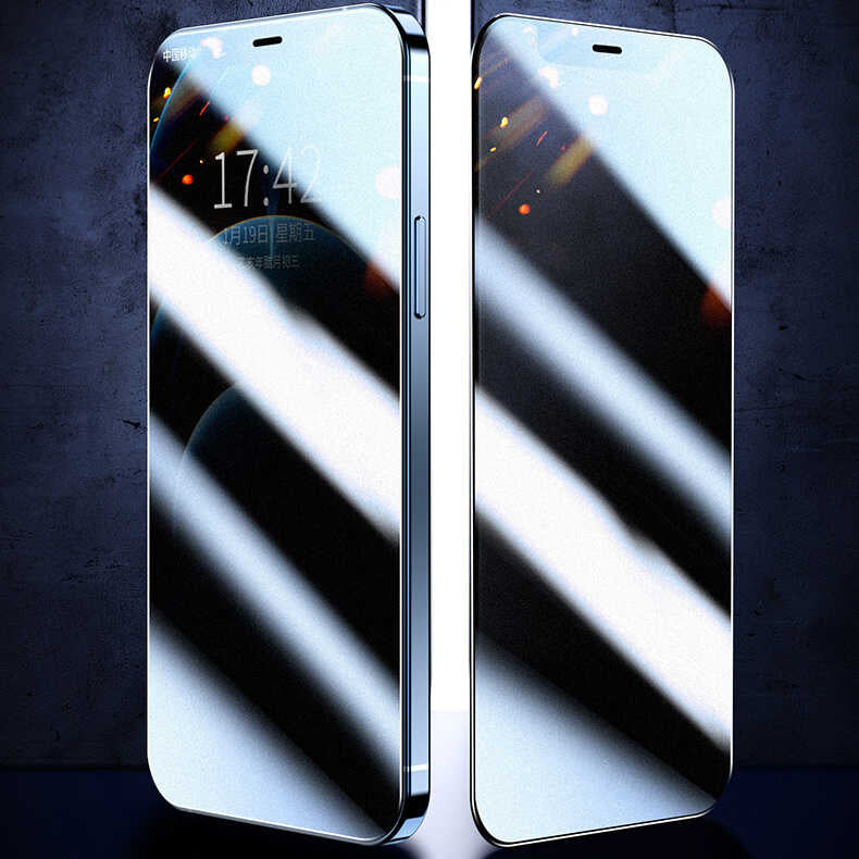 Apple iPhone 16E Zore Rika Premium Privacy Tempered Glass Screen Protector Black 