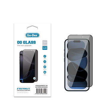 Apple iPhone 17 Air Go Des OG Glass Privacy Antistatic Tempered Glass Screen Protector Black