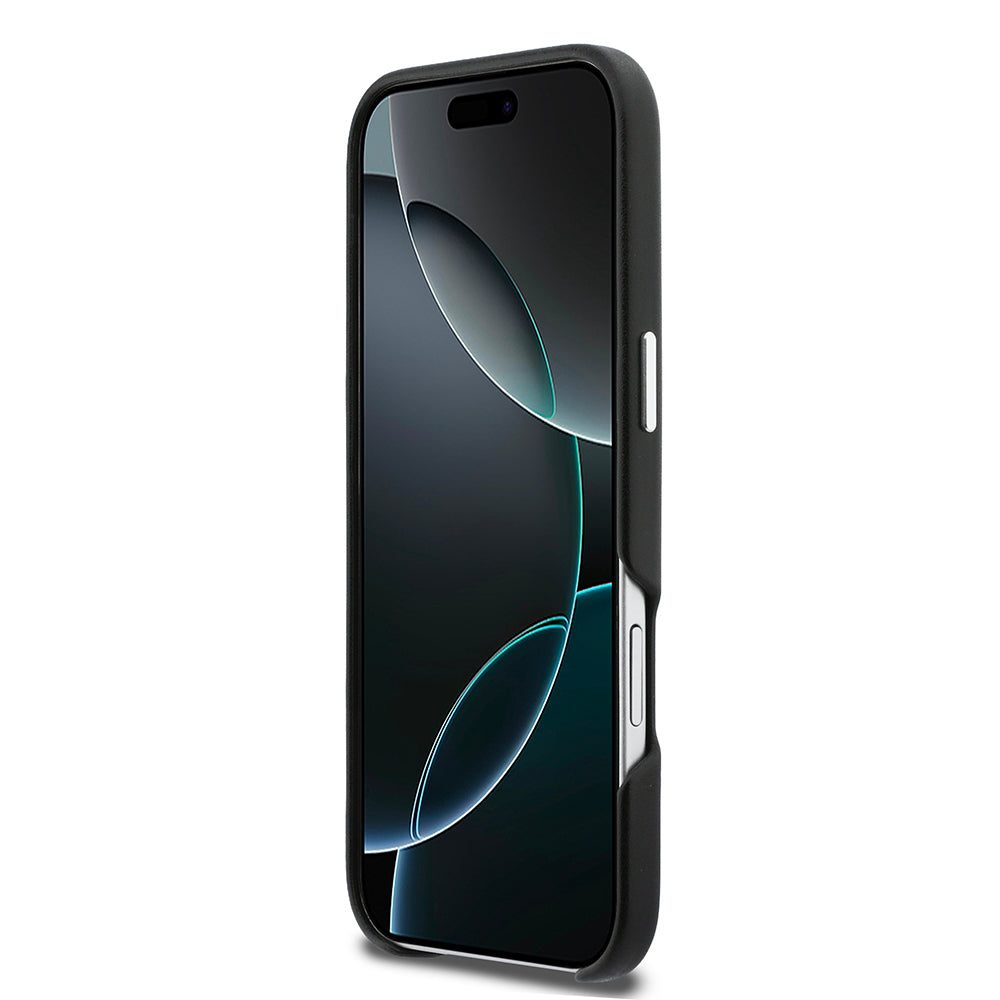 Apple iPhone 17 Air Kılıf DKNY Orjinal Lisanslı M-safe Şarj Özellikli PU Büyük Dikey Logolu Kapak