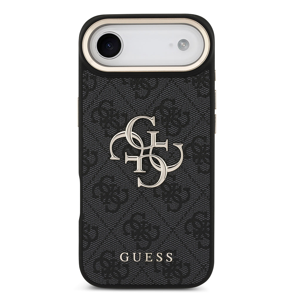 Apple iPhone 17 Air Kılıf Guess Orjinal Lisanslı 4G Büyük Metal Logolu Kalın Askılı Kapak Siyah