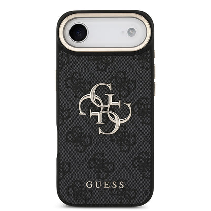 Apple iPhone 17 Air Kılıf Guess Orjinal Lisanslı 4G Büyük Metal Logolu Kalın Askılı Kapak Siyah