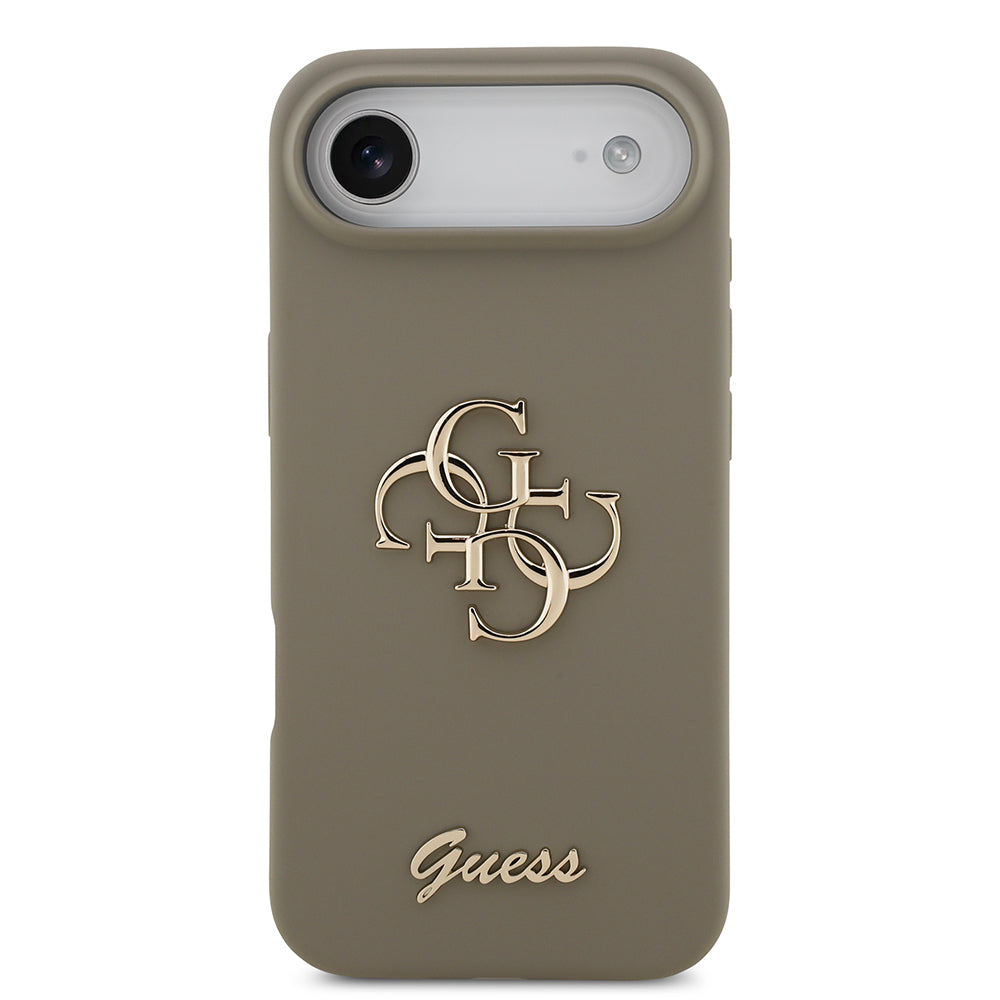 Apple iPhone 17 Air Kılıf Guess Orjinal Lisanslı Grained Yazı Logolu Kapak Pembe