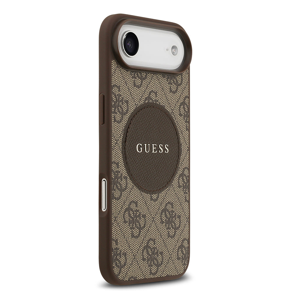 Apple iPhone 17 Air Kılıf Guess Orjinal Lisanslı M-safe Şarj Özellikli Yazı Logolu Circle Classic Kapak  Pembe