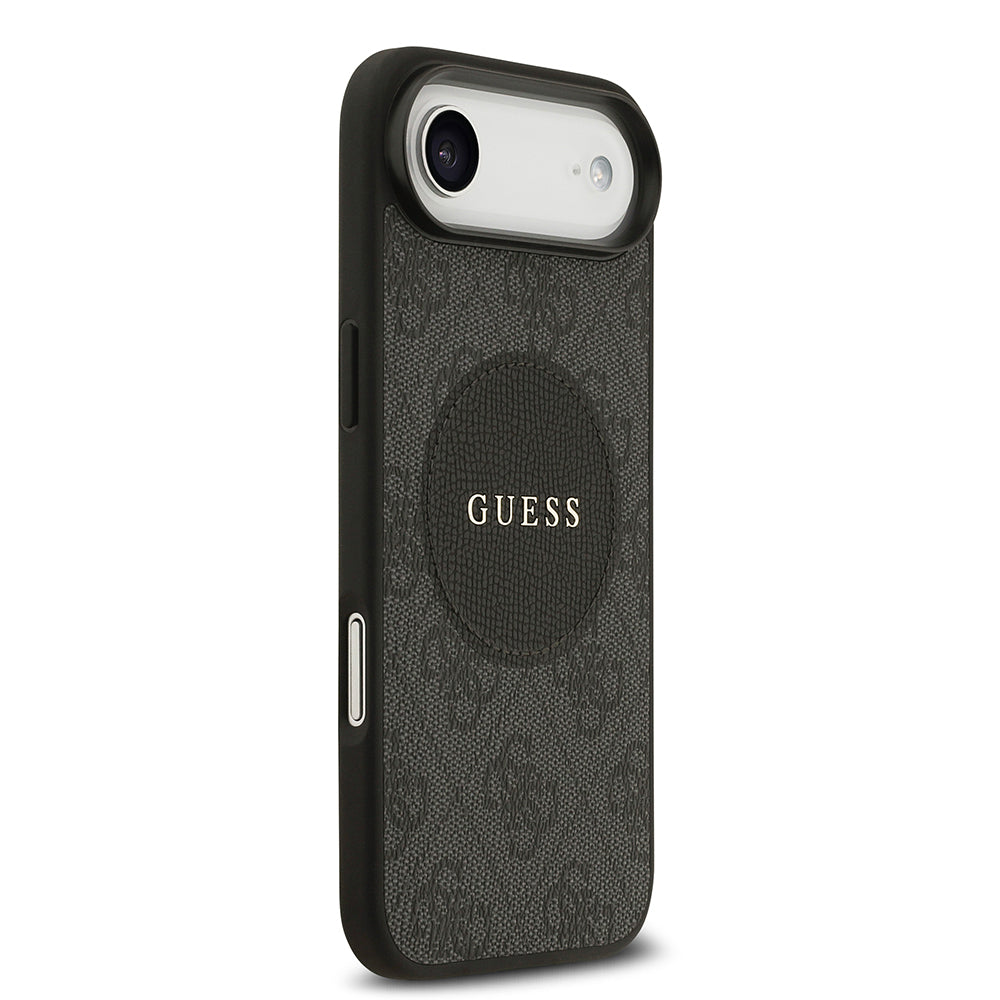 Apple iPhone 17 Air Kılıf Guess Orjinal Lisanslı M-safe Şarj Özellikli Yazı Logolu Circle Classic Kapak  Kahverengi