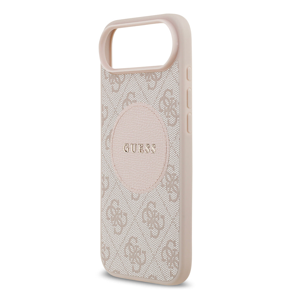 Apple iPhone 17 Air Kılıf Guess Orjinal Lisanslı M-safe Şarj Özellikli Yazı Logolu Circle Classic Kapak  Kahverengi