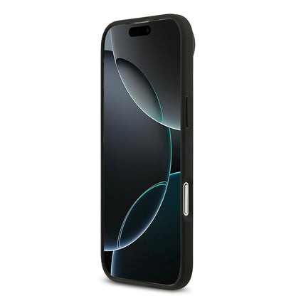 Apple iPhone 17 Air Kılıf Guess Orjinal Lisanslı PU Deri 4G Desenli Üçgen Logolu Kapak Siyah