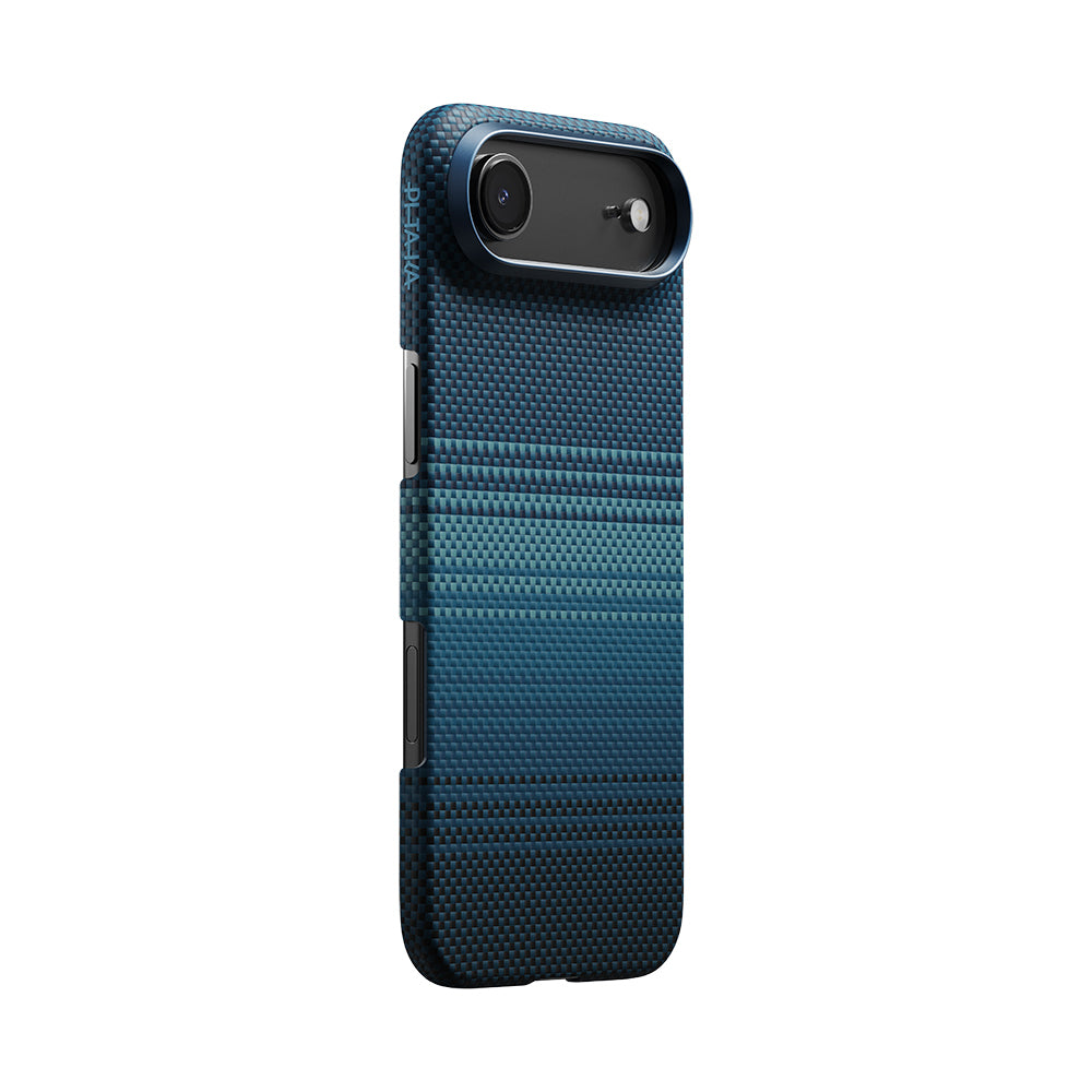 Apple iPhone 17 Air Kılıf M-safe Şarj Özellikli Aramid Fiber Pitaka Tactile Woven Sunset-Moonrise Serisi Sunset Kapak Kahverengi