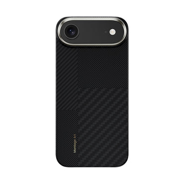 Apple iPhone 17 Air Kılıf M-safe Şarj Özellikli Karbon Fiber Benks Montage ArmorAir Kevlar Kapak Siyah