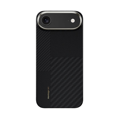 Apple iPhone 17 Air Kılıf M-safe Şarj Özellikli Karbon Fiber Benks Montage ArmorAir Kevlar Kapak Siyah