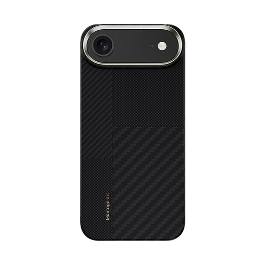 Apple iPhone 17 Air Kılıf M-safe Şarj Özellikli Karbon Fiber Benks Montage ArmorAir Kevlar Kapak Siyah