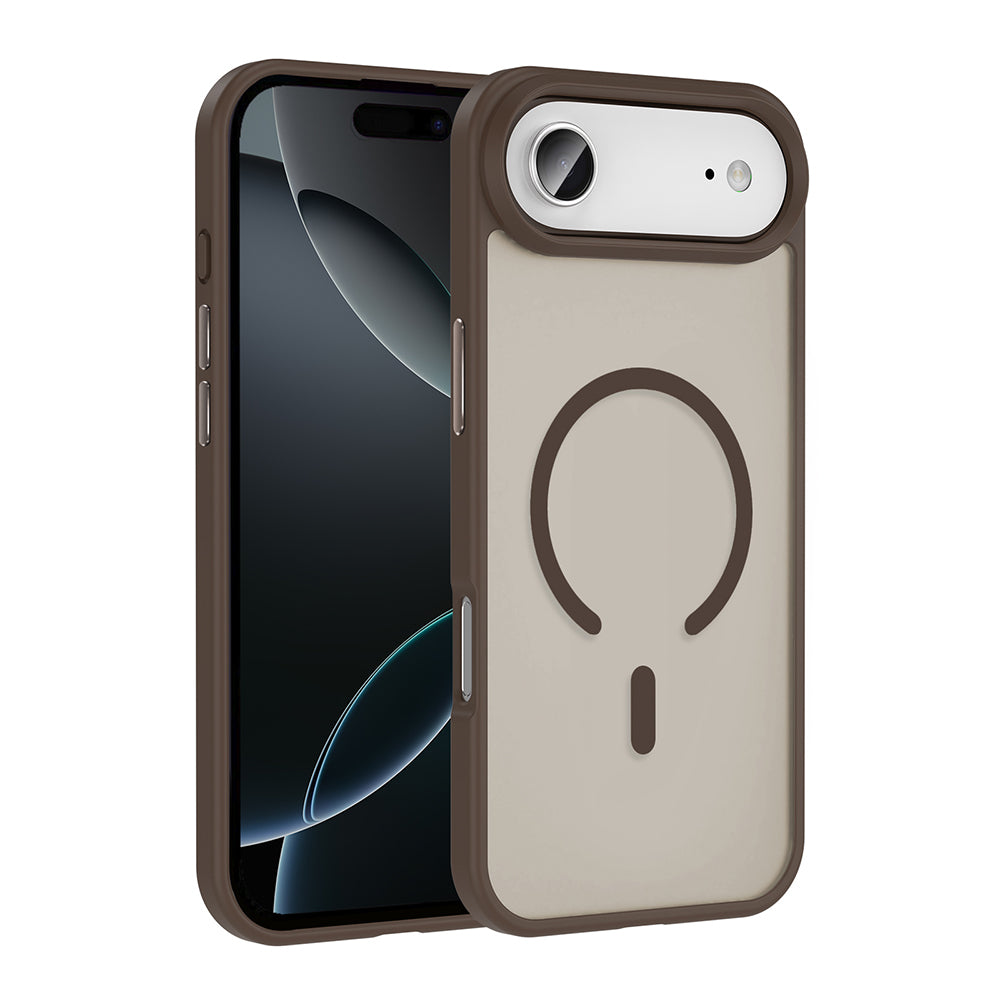 Apple iPhone 17 Air Case M-safe Charging Feature Matte Back Surface Zore Sio Cover Desert Titanium 