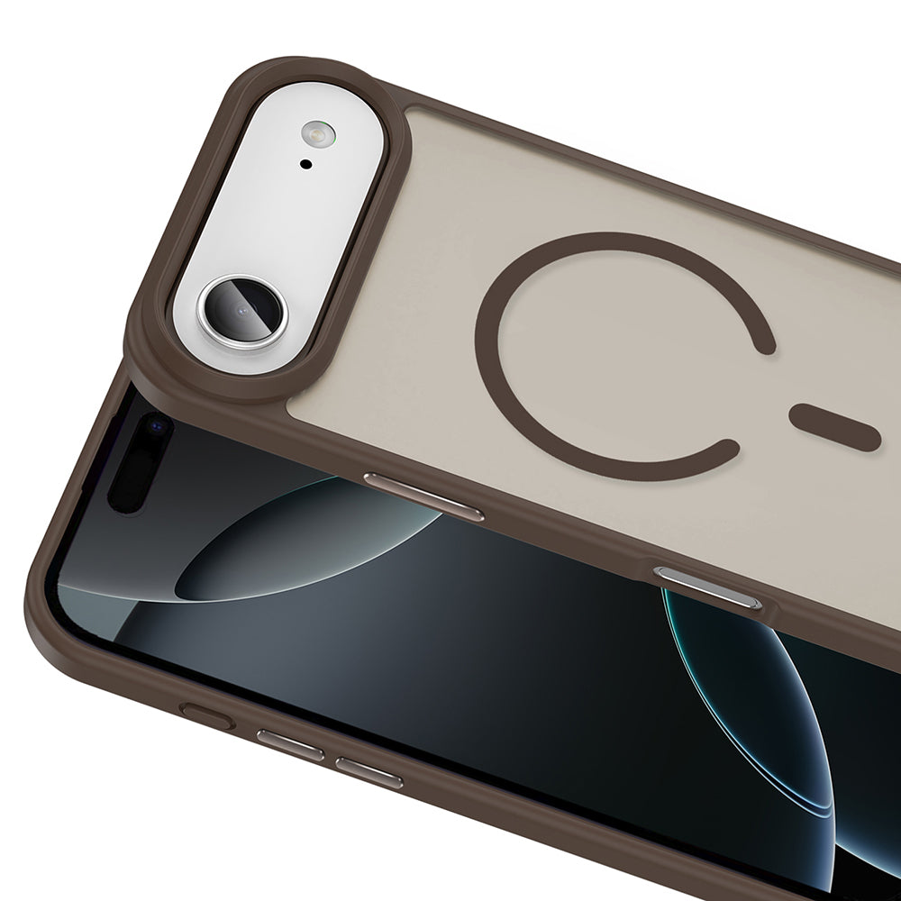 Apple iPhone 17 Air Case M-safe Charging Feature Matte Back Surface Zore Sio Cover Desert Titanium 