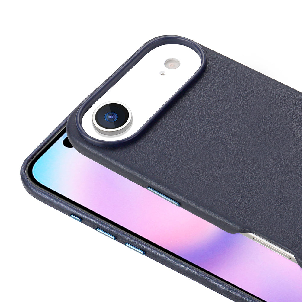 Apple iPhone 17 Air Case with M-safe Charging Function PU Leather Look Zore Cupra Cover Gray