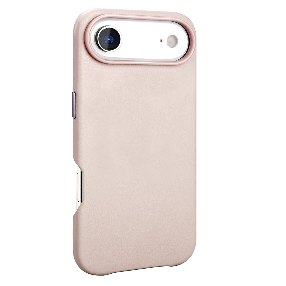 Apple iPhone 17 Air Case with M-safe Charging Function PU Leather Look Zore Cupra Cover Gray