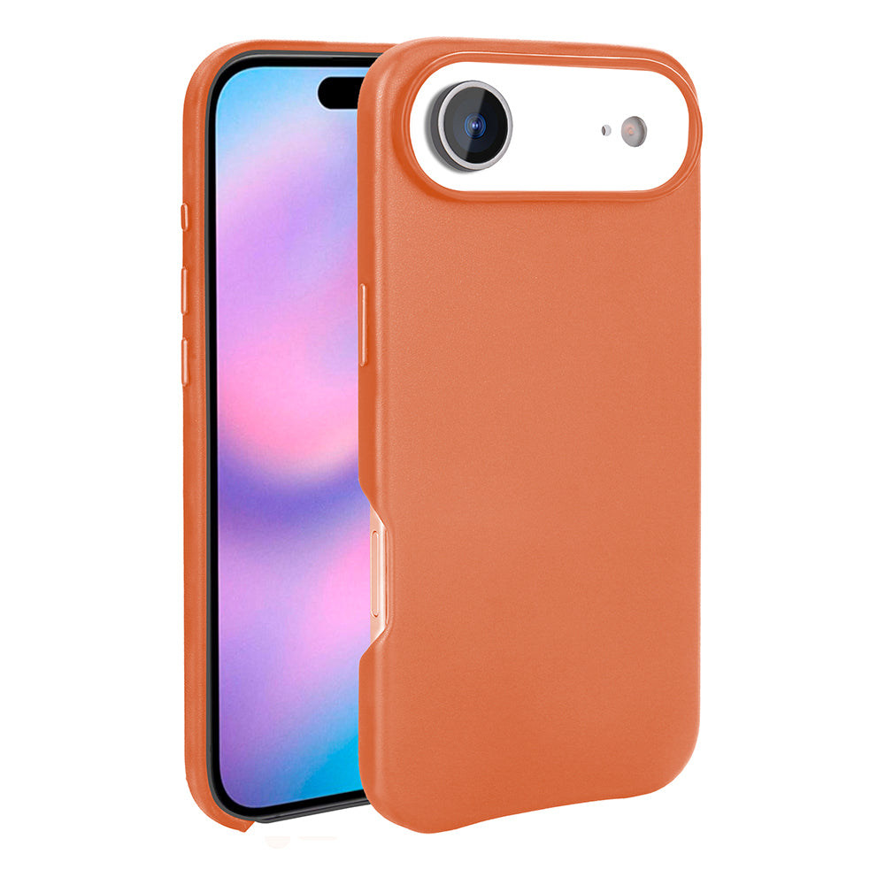 Apple iPhone 17 Air Case M-safe Charging Feature PU Leather Look Zore Cupra Cover Orange