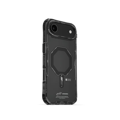 Apple iPhone 17 Air Kılıf M-safe Şarj Özellikli Şeffaf Airbag Tasarımlı Skinarma Saido Mag-Charge Kapak Siyah