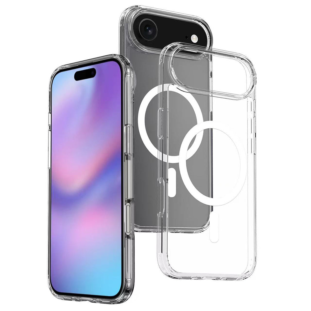 Apple iPhone 17 Air Case M-safe Charging Transparent Hard PC Zore Embos Cover Transparent 