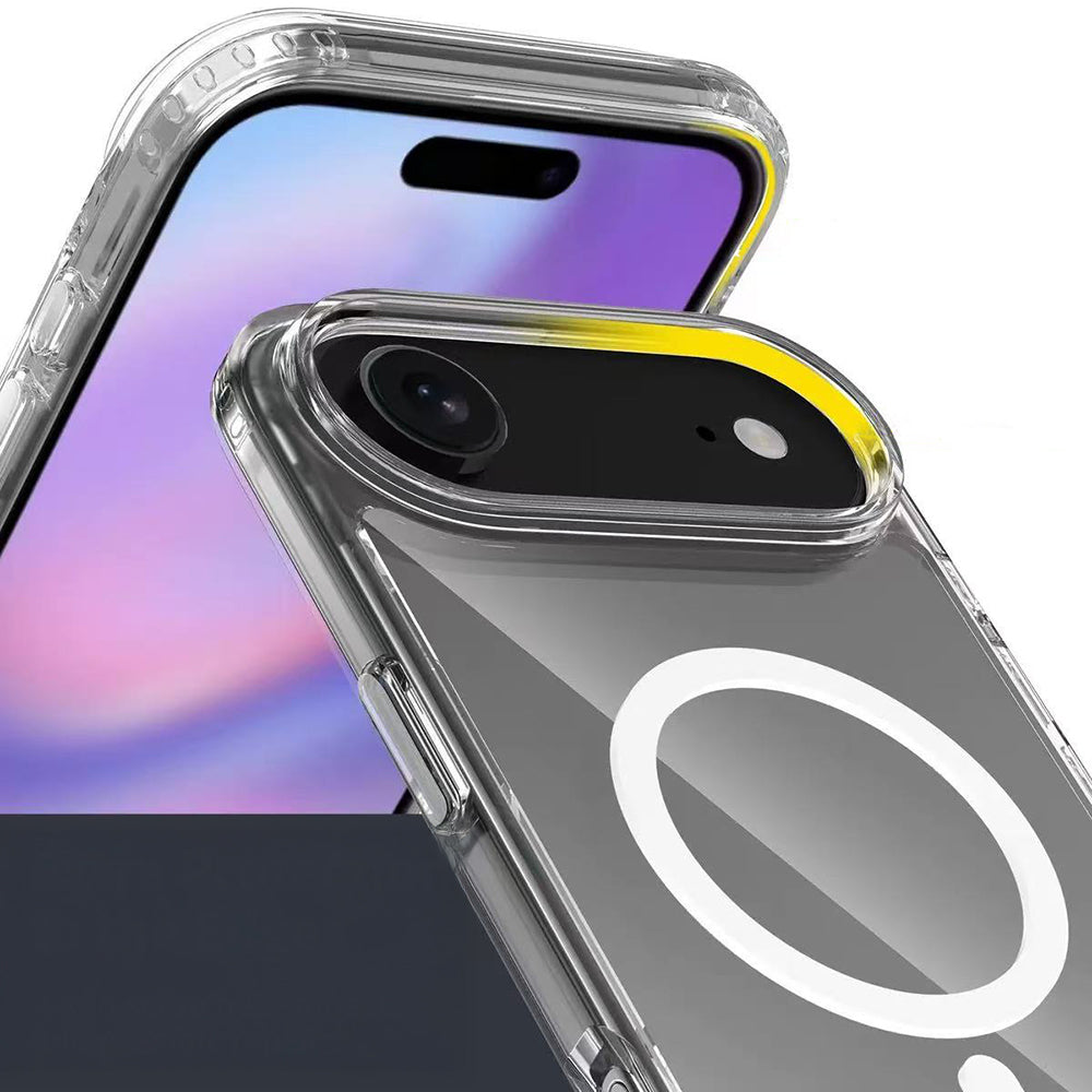 Apple iPhone 17 Air Case M-safe Charging Transparent Hard PC Zore Embos Cover Transparent 