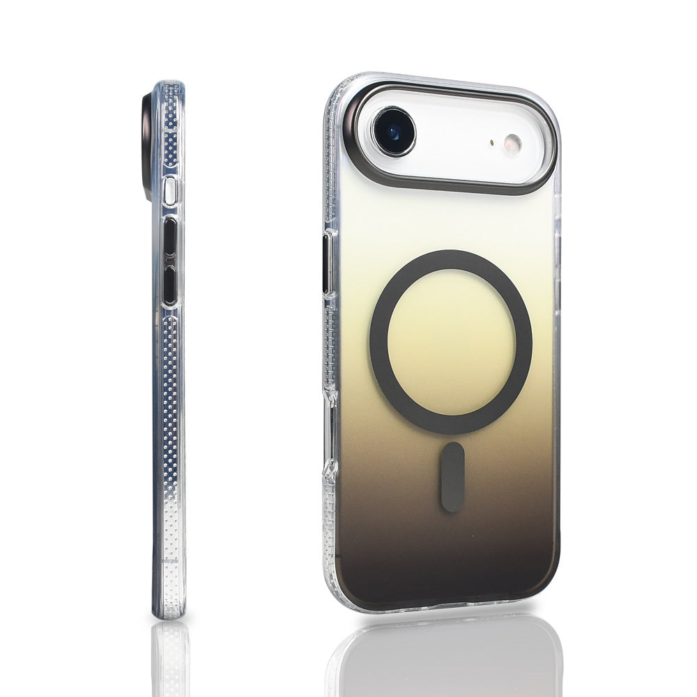 Apple iPhone 17 Air Case M-safe Charging Feature Transparent Color Transition Zore Toros Cover Gray