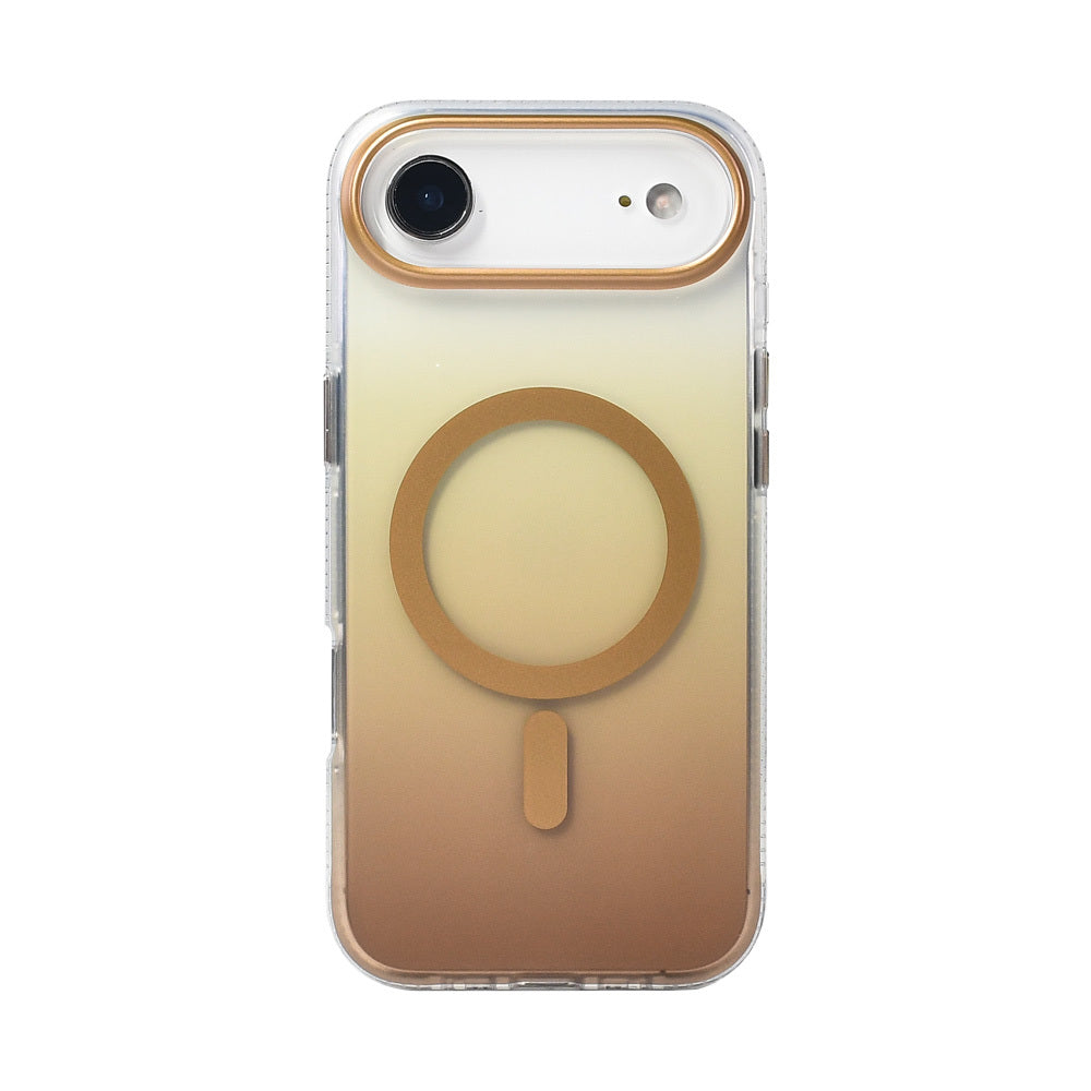 Apple iPhone 17 Air Case M-safe Charging Feature Transparent Color Transition Zore Toros Cover Gold