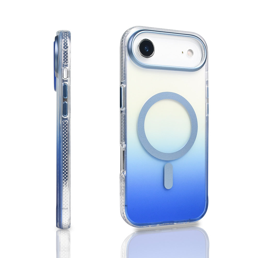 Apple iPhone 17 Air Case M-safe Charging Feature Transparent Color Transition Zore Toros Cover Blue