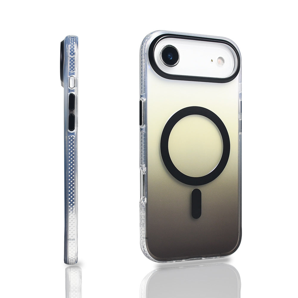 Apple iPhone 17 Air Case M-safe Charging Feature Transparent Color Transition Zore Toros Cover Gray