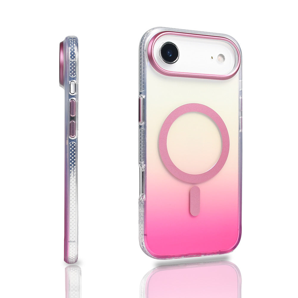 Apple iPhone 17 Air Case M-safe Charging Feature Transparent Color Transition Zore Toros Cover Gray