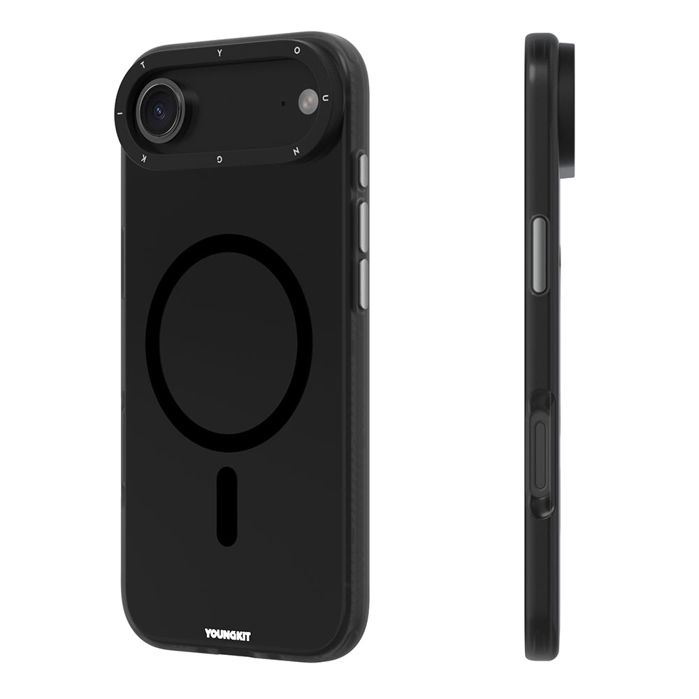 Apple iPhone 17 Air Kılıf M-safe Şarj Özellikli Youngkit Hidden Sand Serisi Kapak Beyaz