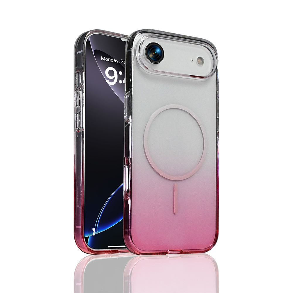 Apple iPhone 17 Air Kılıf M-Safe Şarj Özellikli Zore Septik Silikon Kapak Pembe