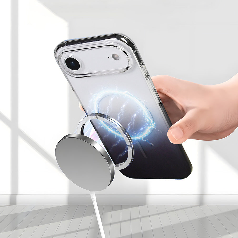 Apple iPhone 17 Air Kılıf M-Safe Şarj Özellikli Zore Septik Silikon Kapak Turkuaz