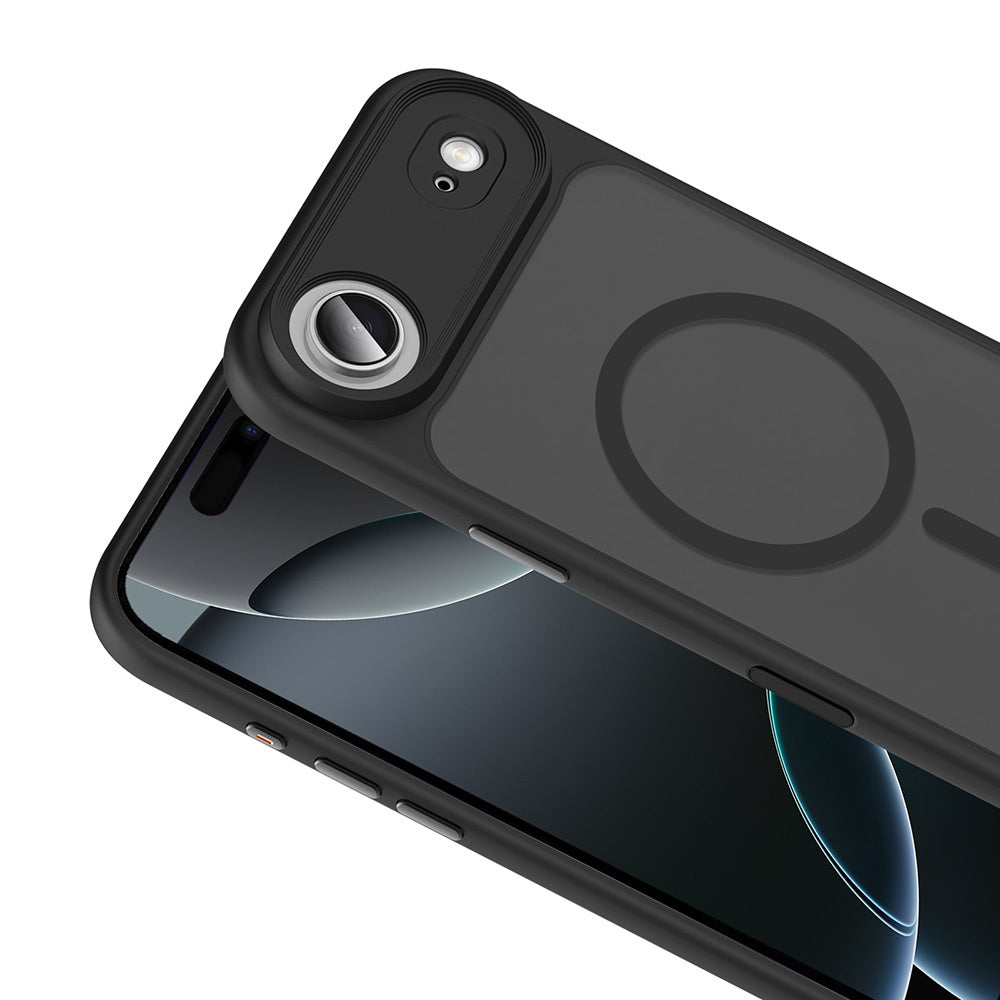 Apple iPhone 17 Air Case Matte Back Surface Wireless Charging Feature Zore Flet M-safe Cover Desert Titanium